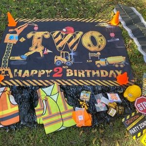 2nd Birthday backdrop and accessories